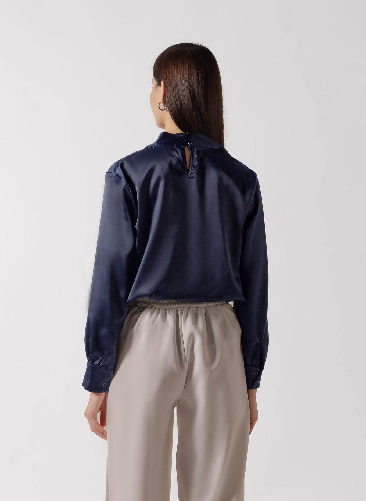 TIE NECK SATIN BLOUSE