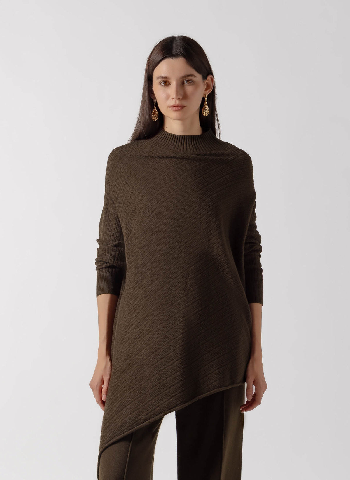 TEXTURED MOCK NECK CASHMERE SET