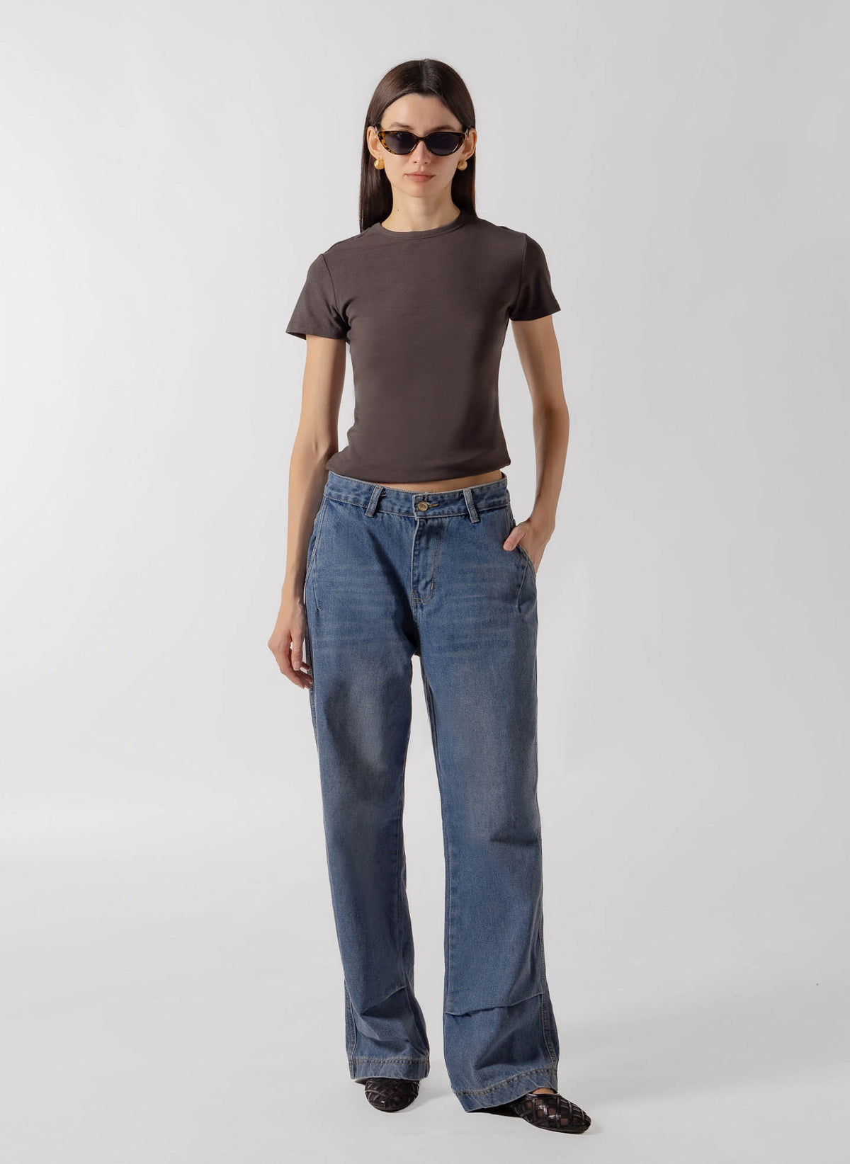 LADIES JEANS WIDE LEG