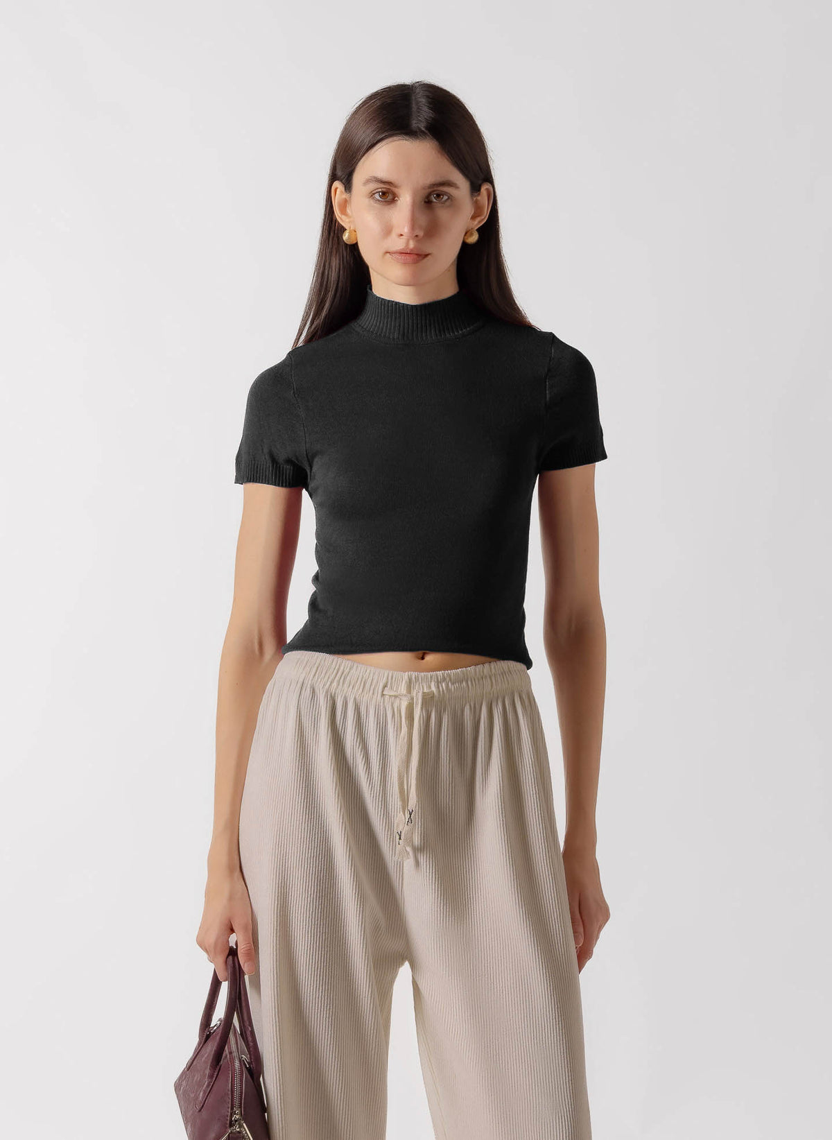 MOCK NECK KNIT TOP