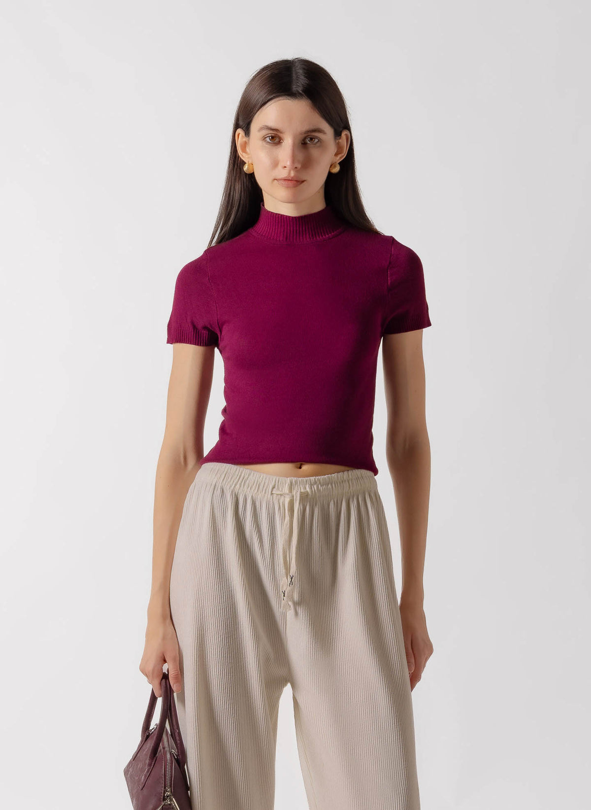 MOCK NECK KNIT TOP