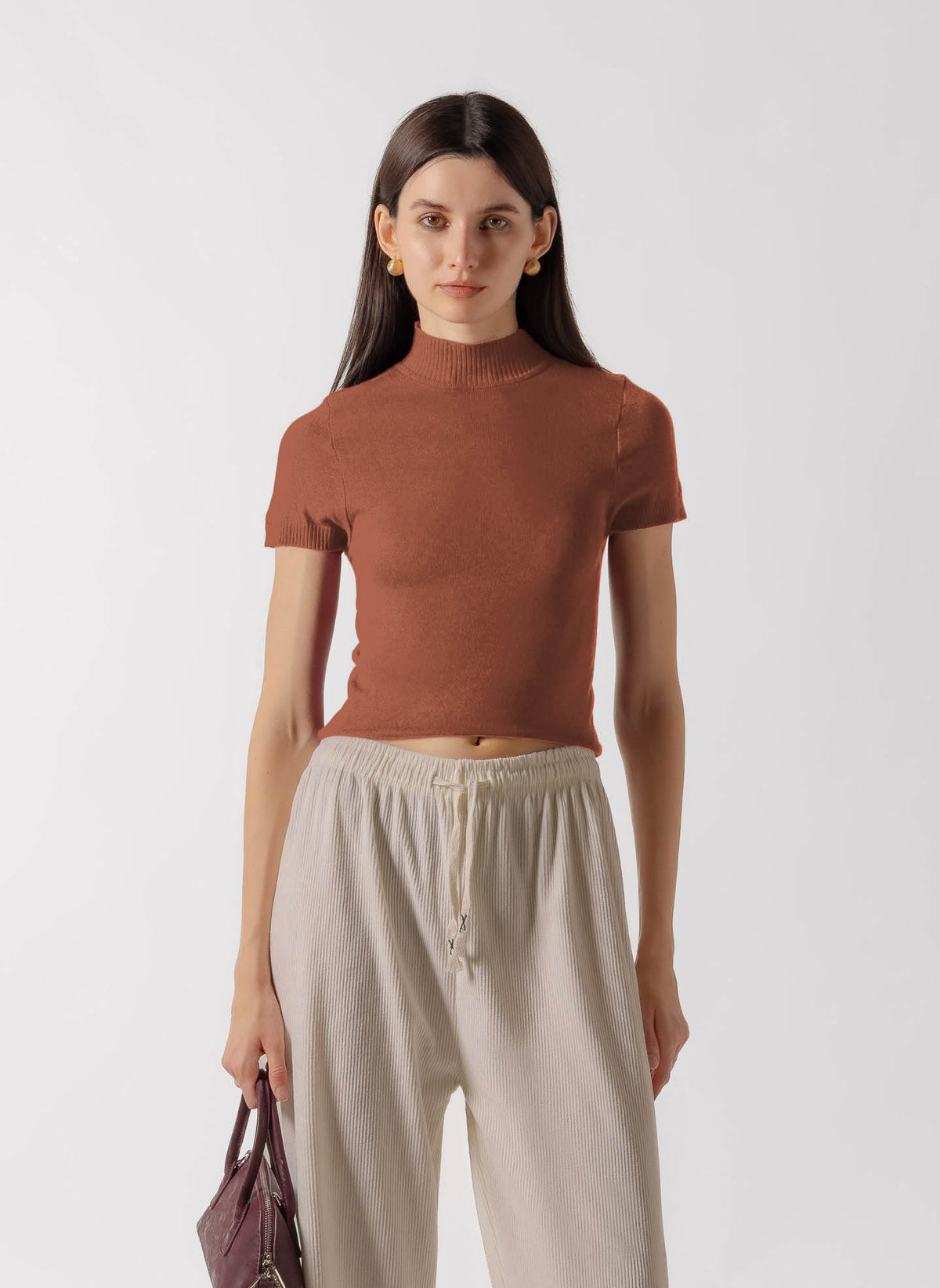 MOCK NECK KNIT TOP