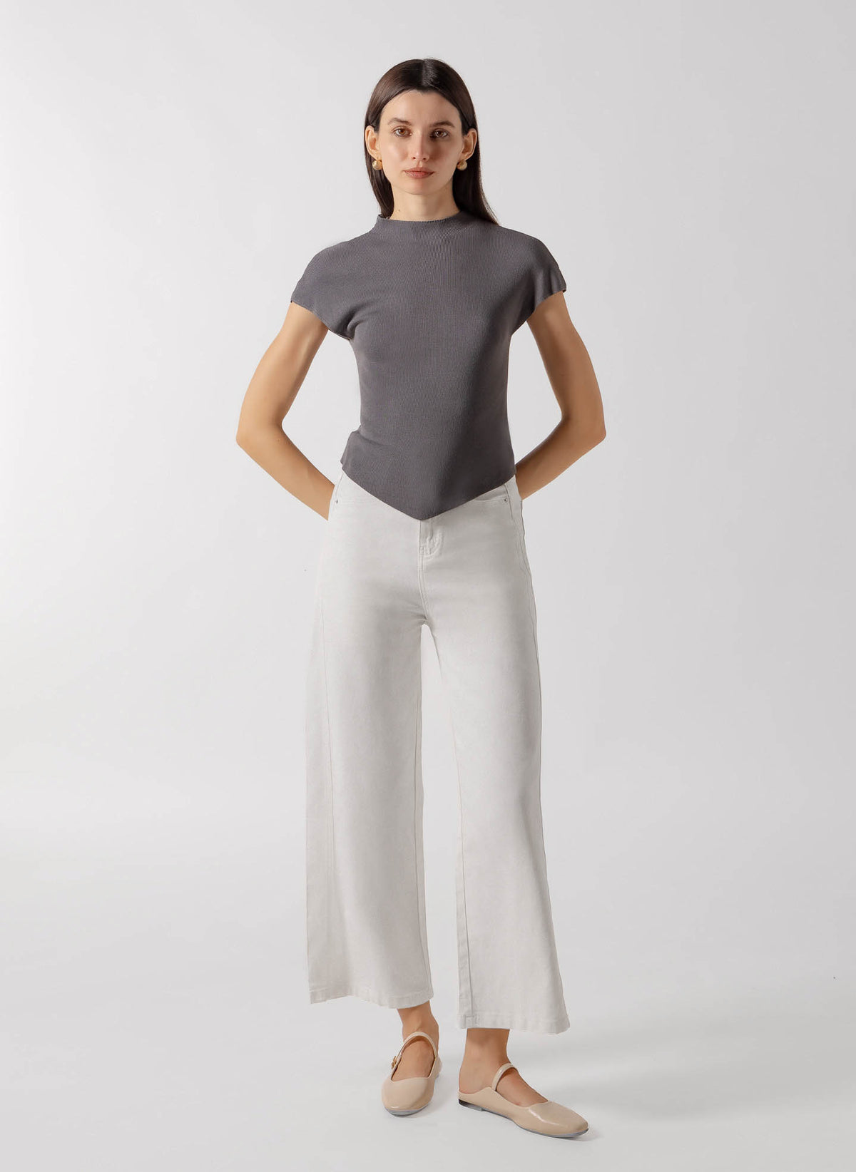 PANELED WIDE JEANS