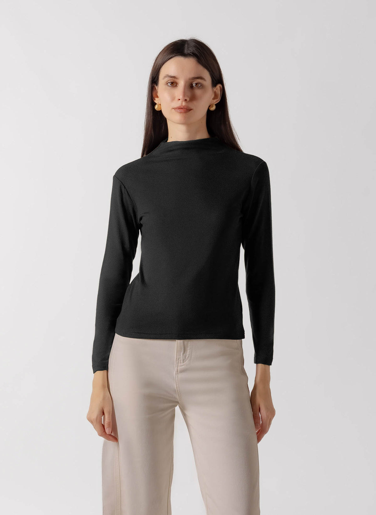KNIT CREW NECK LONG SLEEVE TOP
