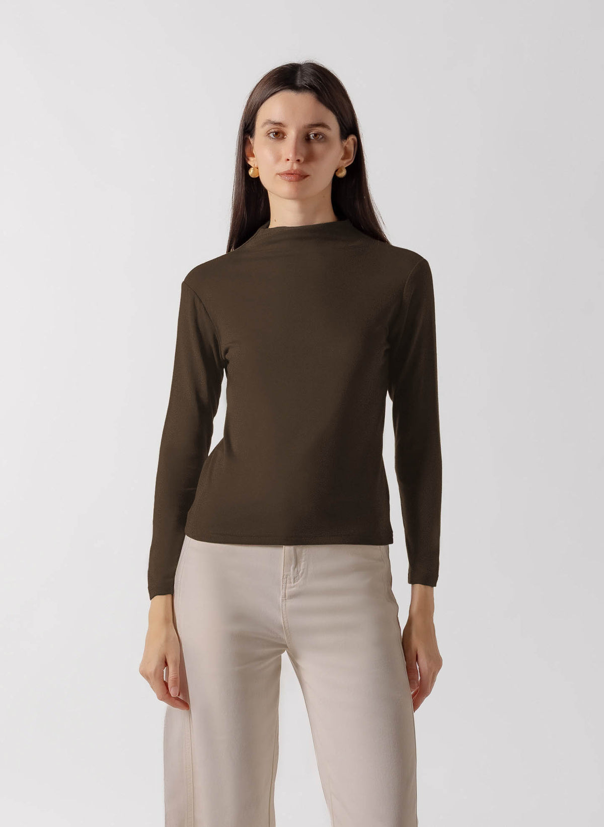 KNIT CREW NECK LONG SLEEVE TOP