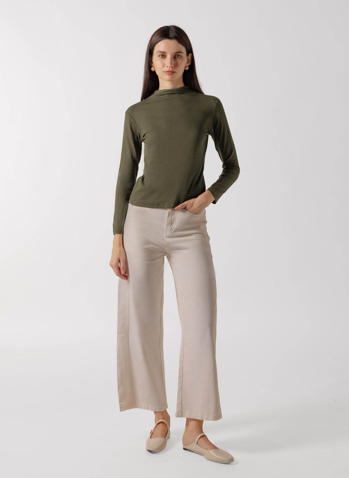 KNIT CREW NECK LONG SLEEVE TOP