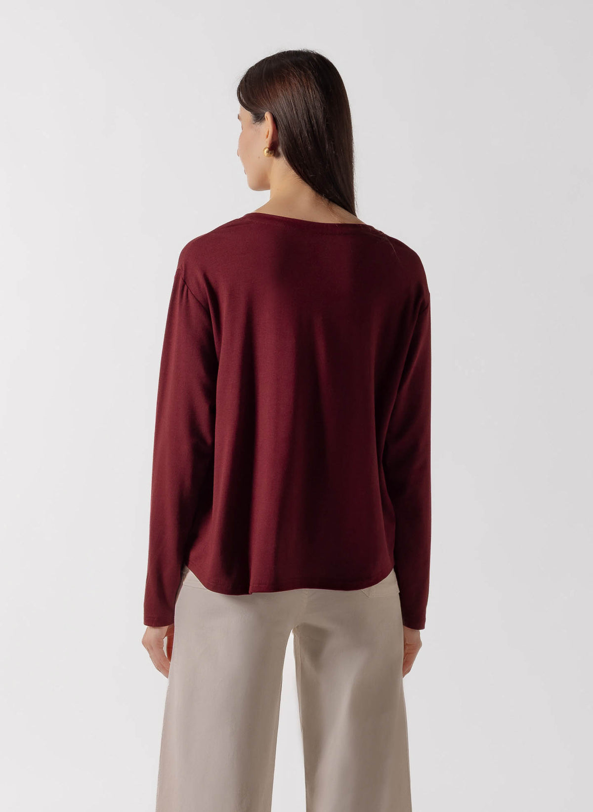 OVERSIZED HENLEY V-NECK T-SHIRT