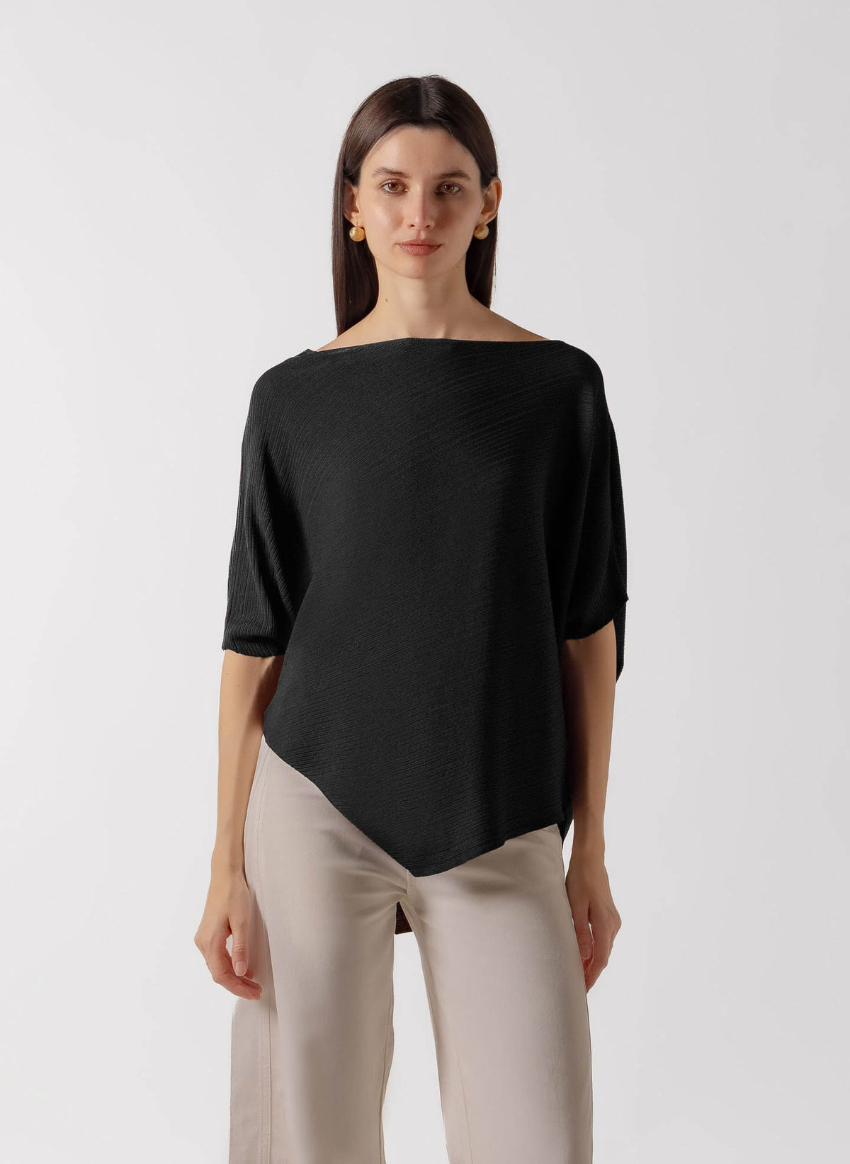 TEXTURED BATWING TOP