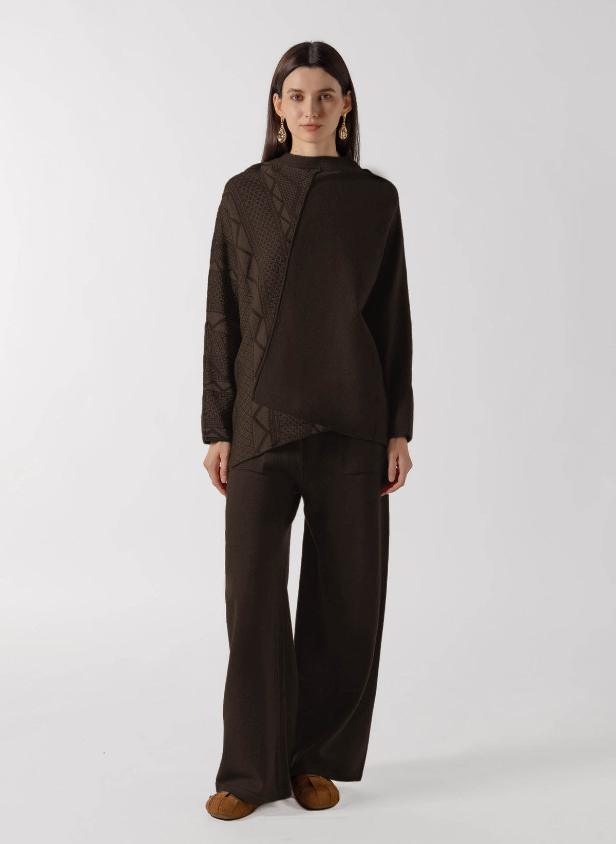 PATTERNED ASYMMETRIC CASHMERE SET