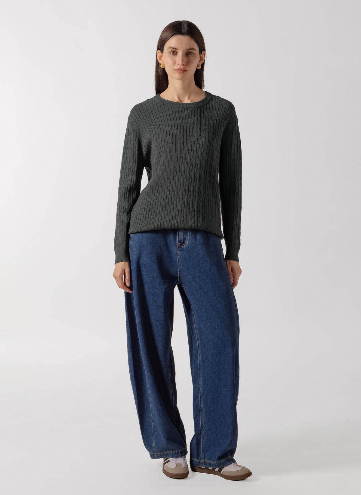 CANLE KNIT CREW SWEATER