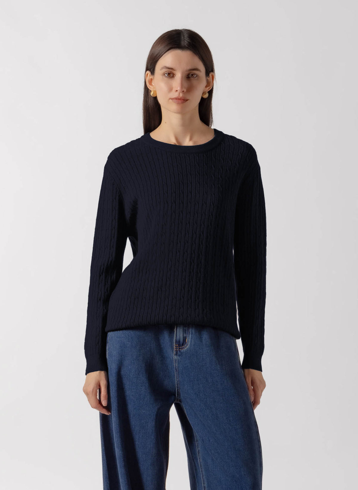 CANLE KNIT CREW SWEATER