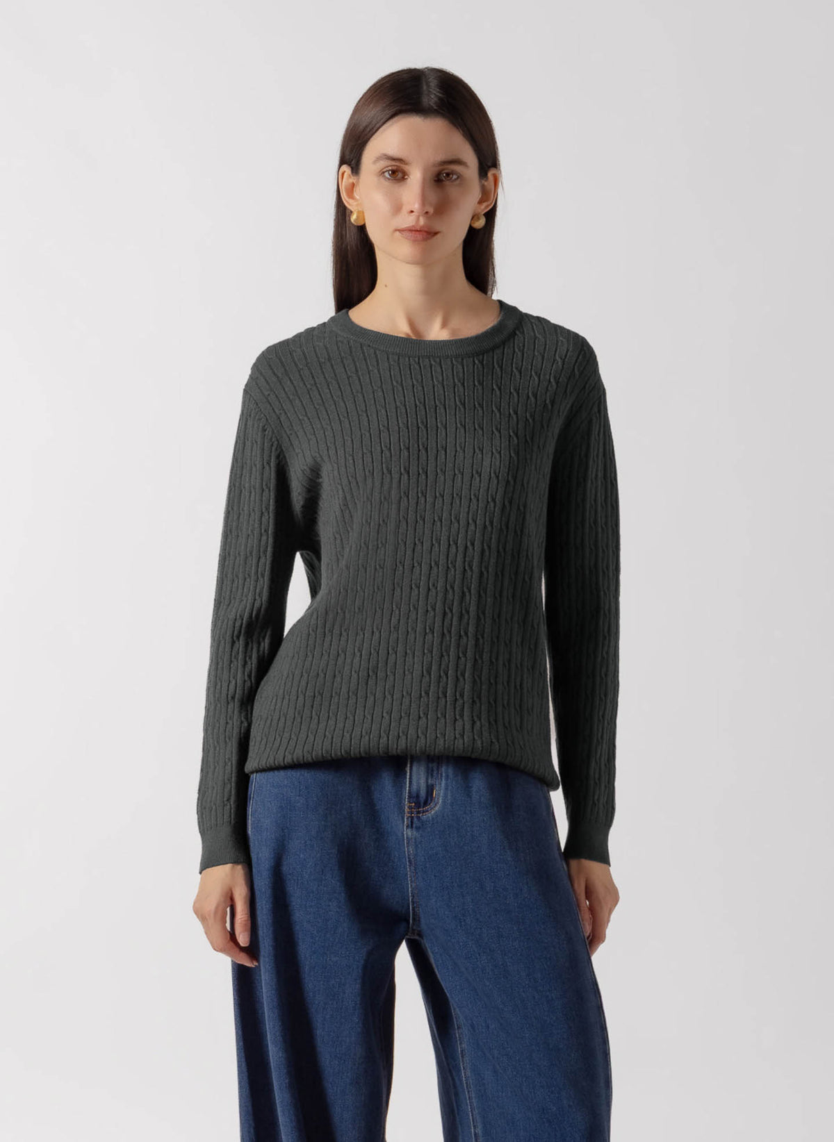 CANLE KNIT CREW SWEATER
