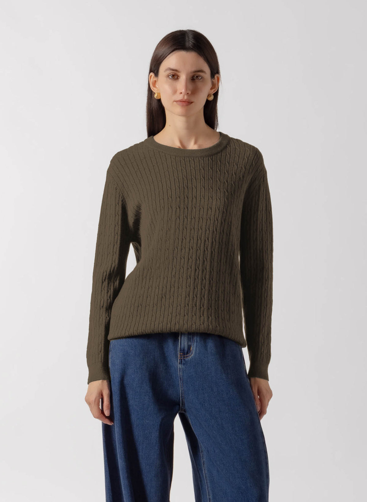 CANLE KNIT CREW SWEATER