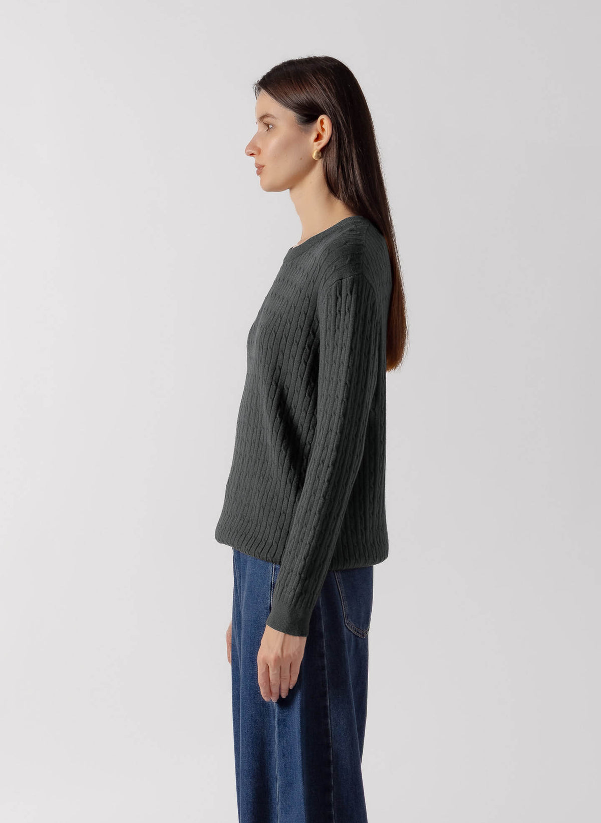 CANLE KNIT CREW SWEATER
