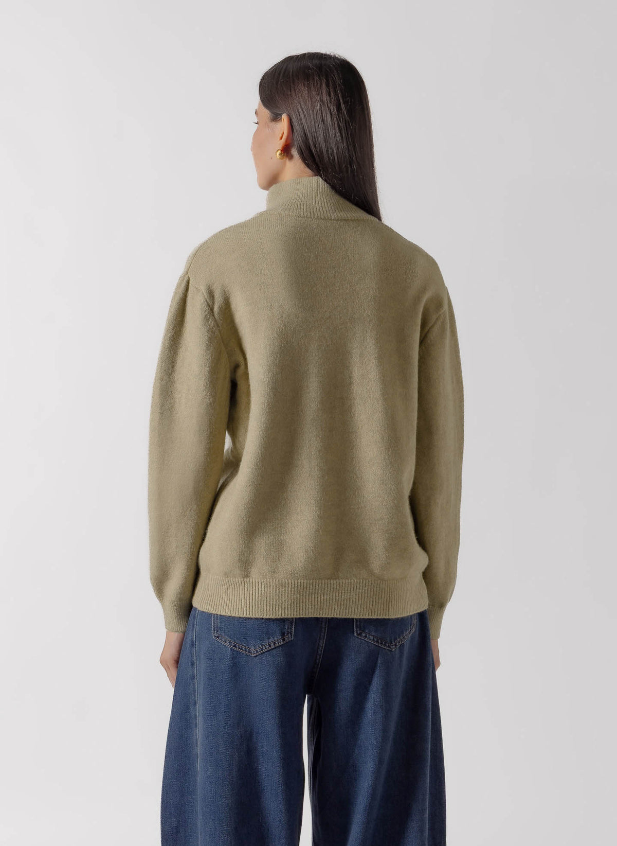 RIBBED CABLE ZIP CARDIGAN
