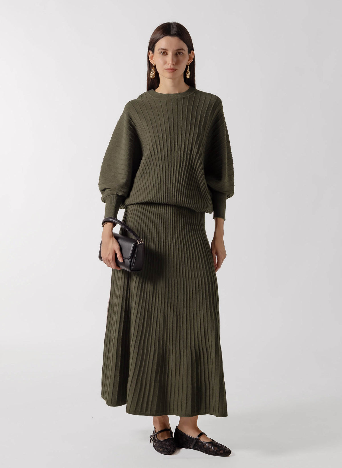 RIBBED CASHMERE BLEND SWEATER SET