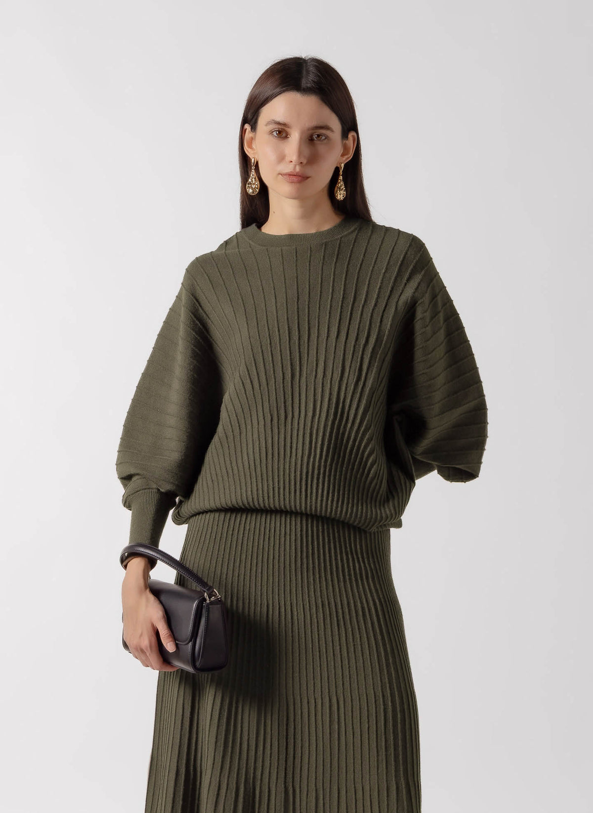 RIBBED CASHMERE BLEND SWEATER SET