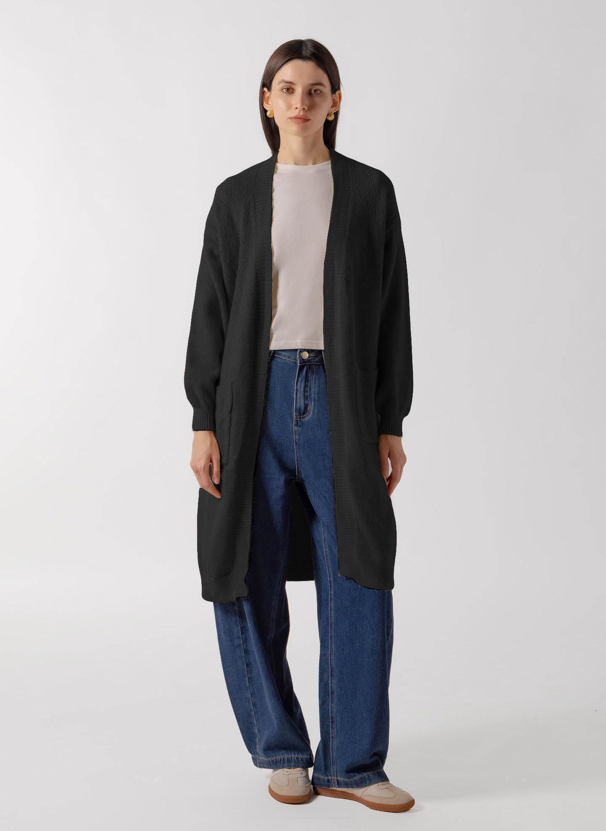 LONGLINE OPEN-FRONT CARDIGAN