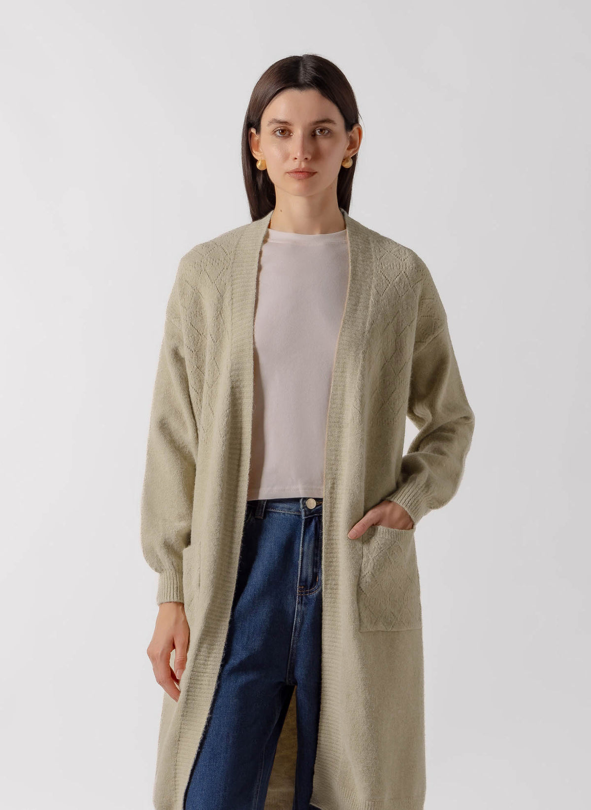 LONGLINE OPEN-FRONT CARDIGAN