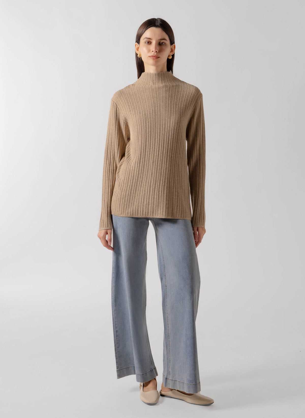 DIAGONAL SEAM WIDE JEANS