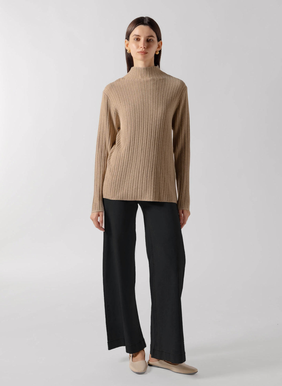 DIAGONAL SEAM WIDE JEANS