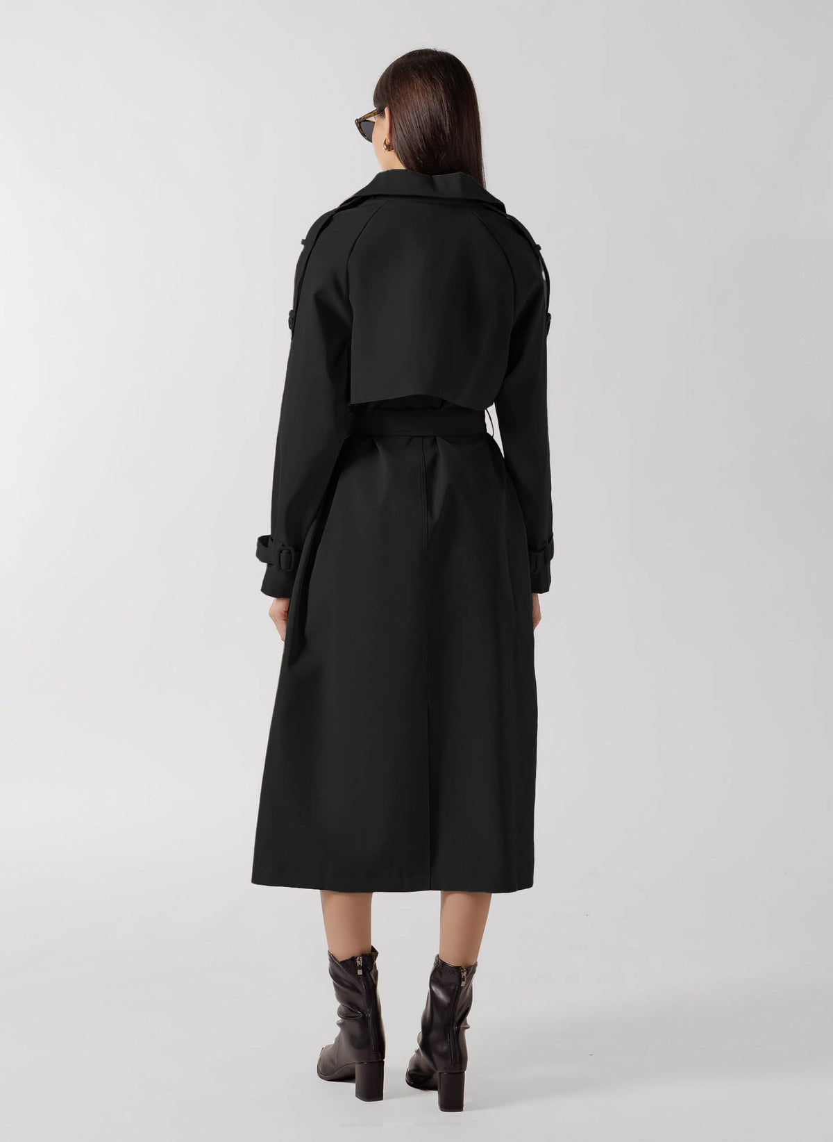 DOUBLE BREASTED LONG TRENCH  COAT