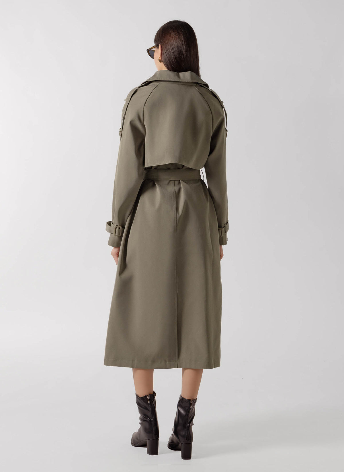 DOUBLE BREASTED LONG TRENCH  COAT