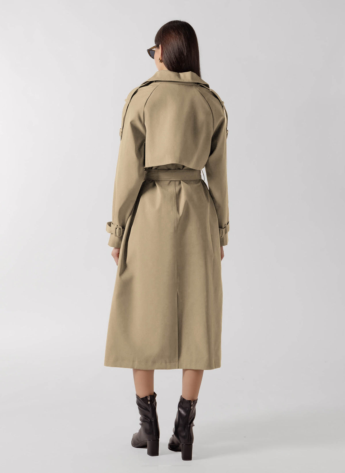 DOUBLE BREASTED LONG TRENCH  COAT