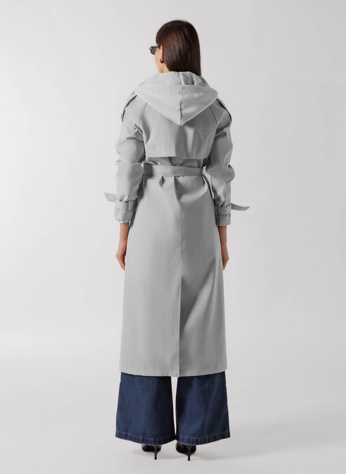 HOODED BELTED TRENCH COAT