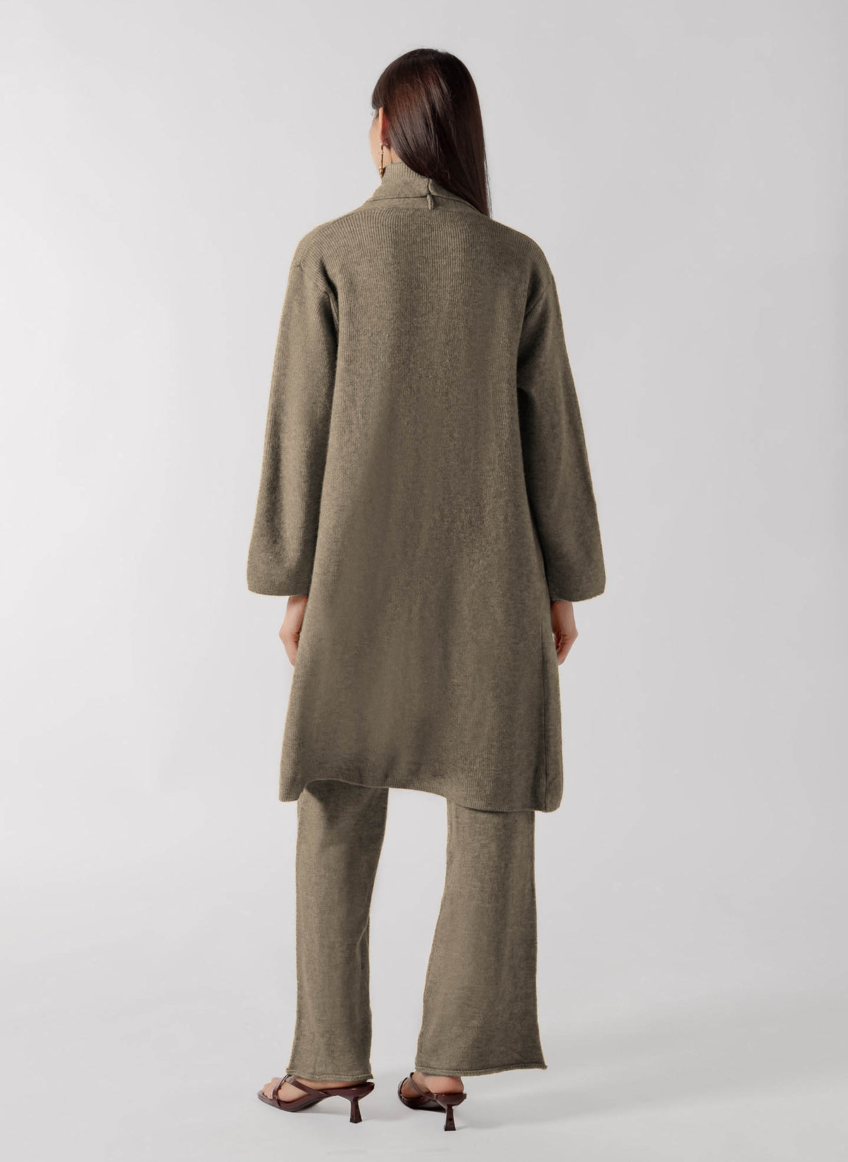 WOOL BLEND LONG CARDIGAN SET
