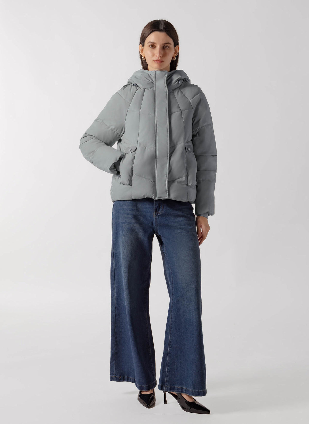 PANEL QUILTED SHORT PUFFER