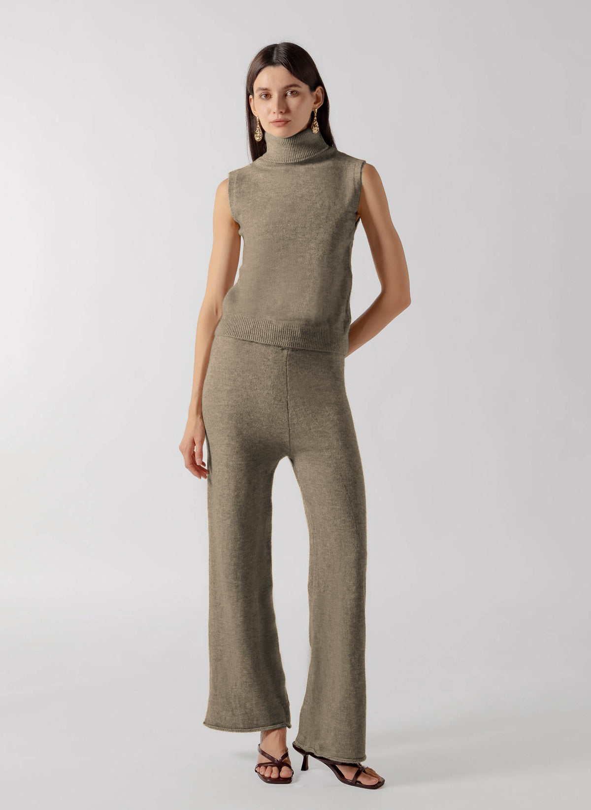 WOOL BLEND LONG CARDIGAN SET