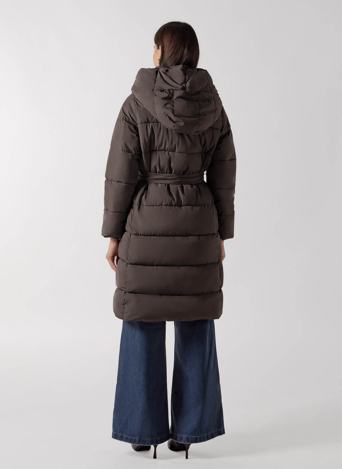 BELTED LONGLINE PUFFER COAT