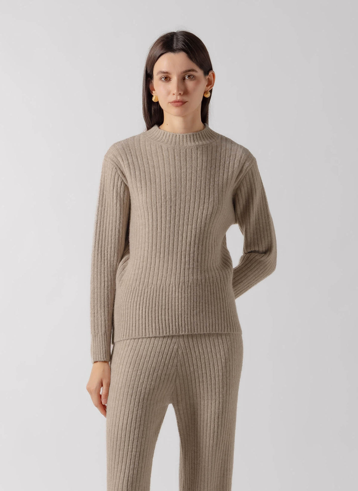 WOOL BLEND KNIT LOUNGE SET