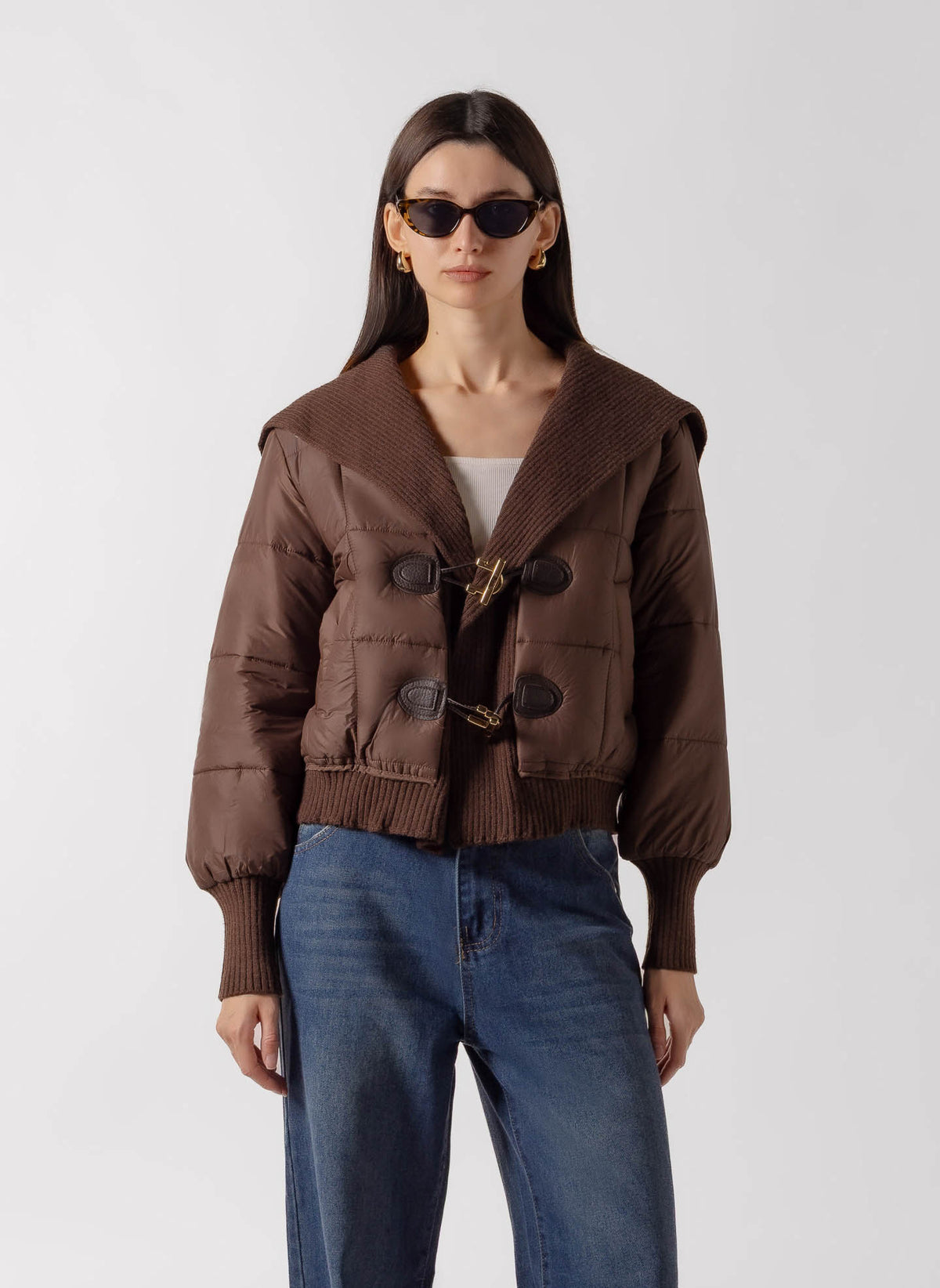 KNIT COLLAR TOGGLE PUFFER