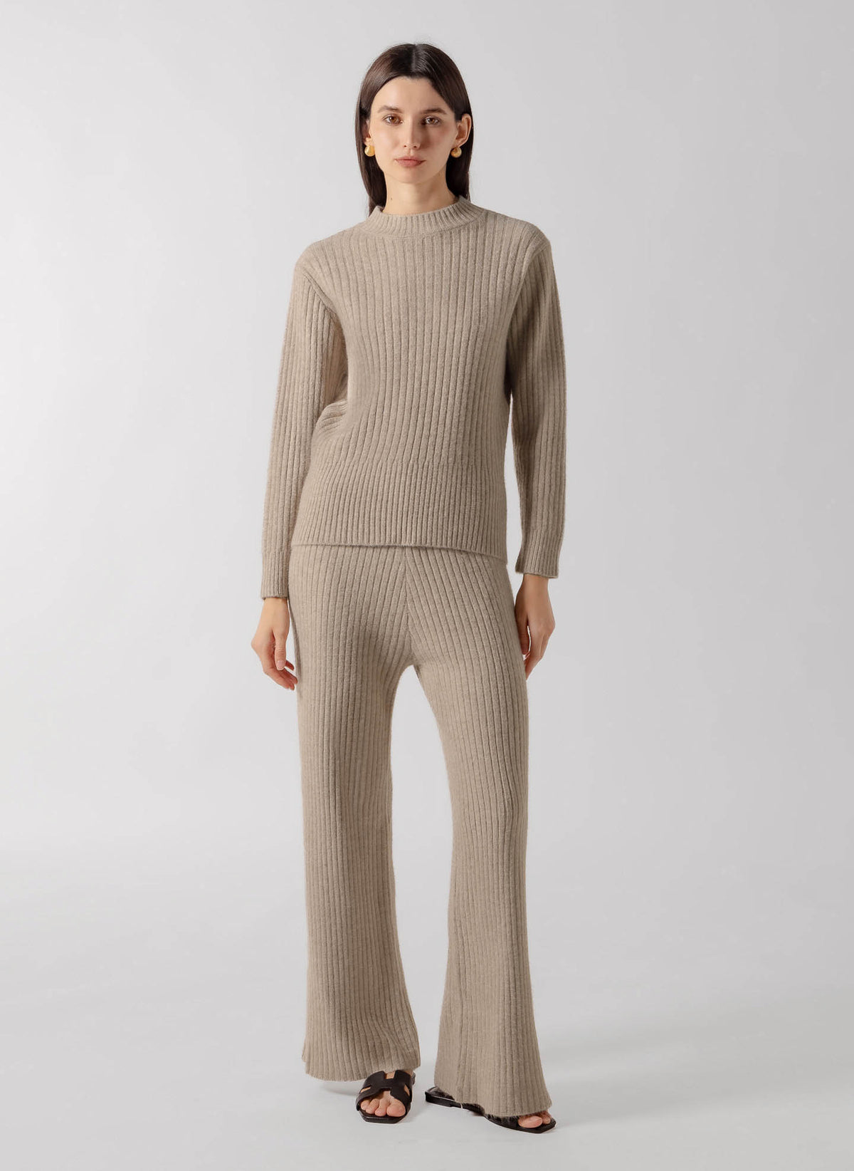 WOOL BLEND KNIT LOUNGE SET
