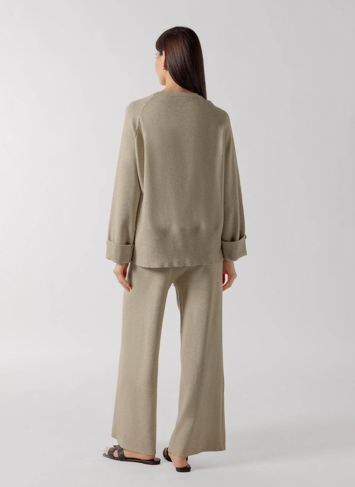 FOLDED CUFF CREW KNIT SET