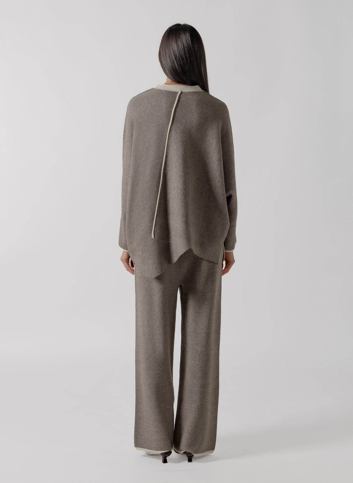 CONTRAST SEAM CASHMERE BLEND SET