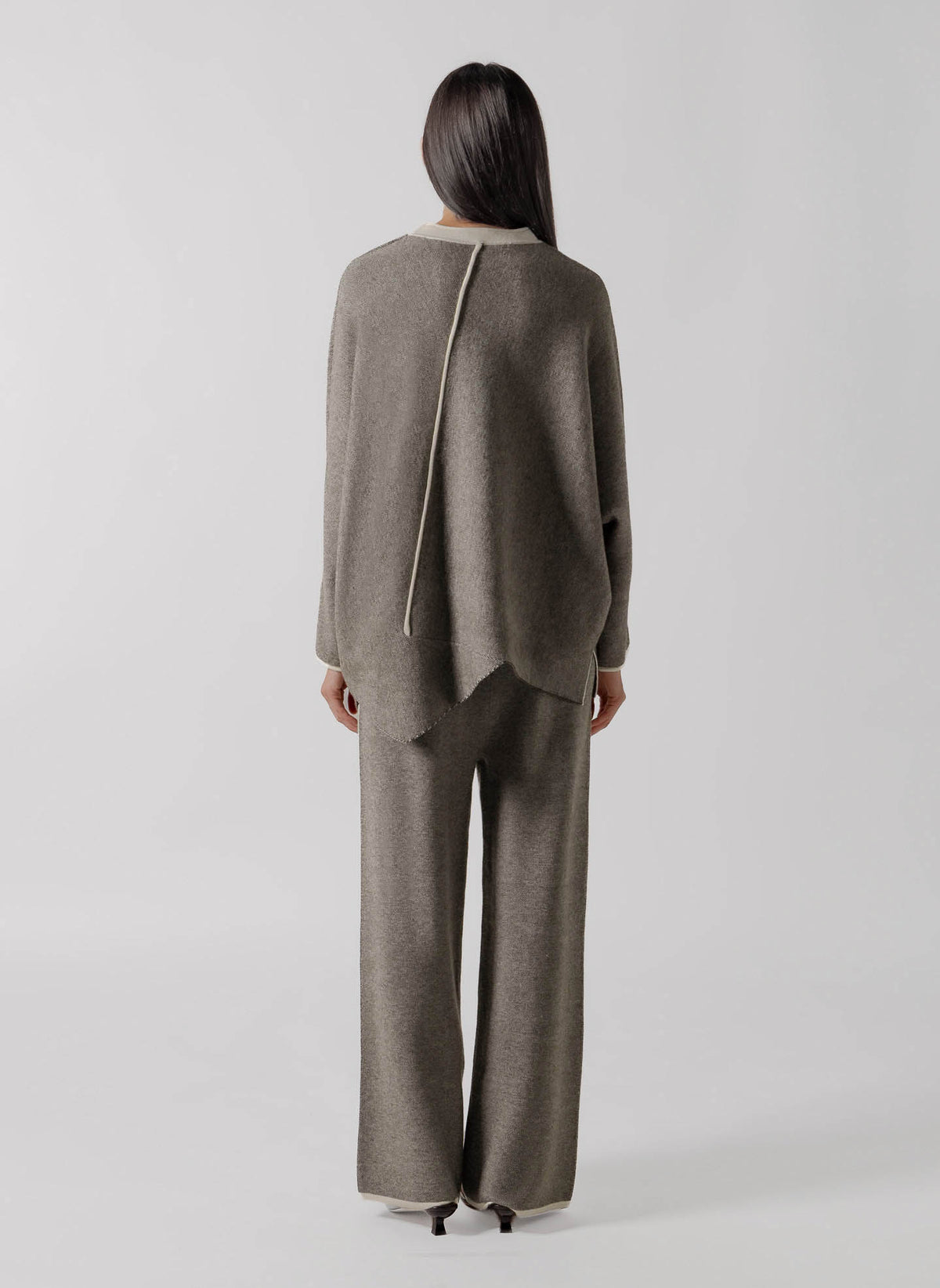 CONTRAST SEAM CASHMERE BLEND SET