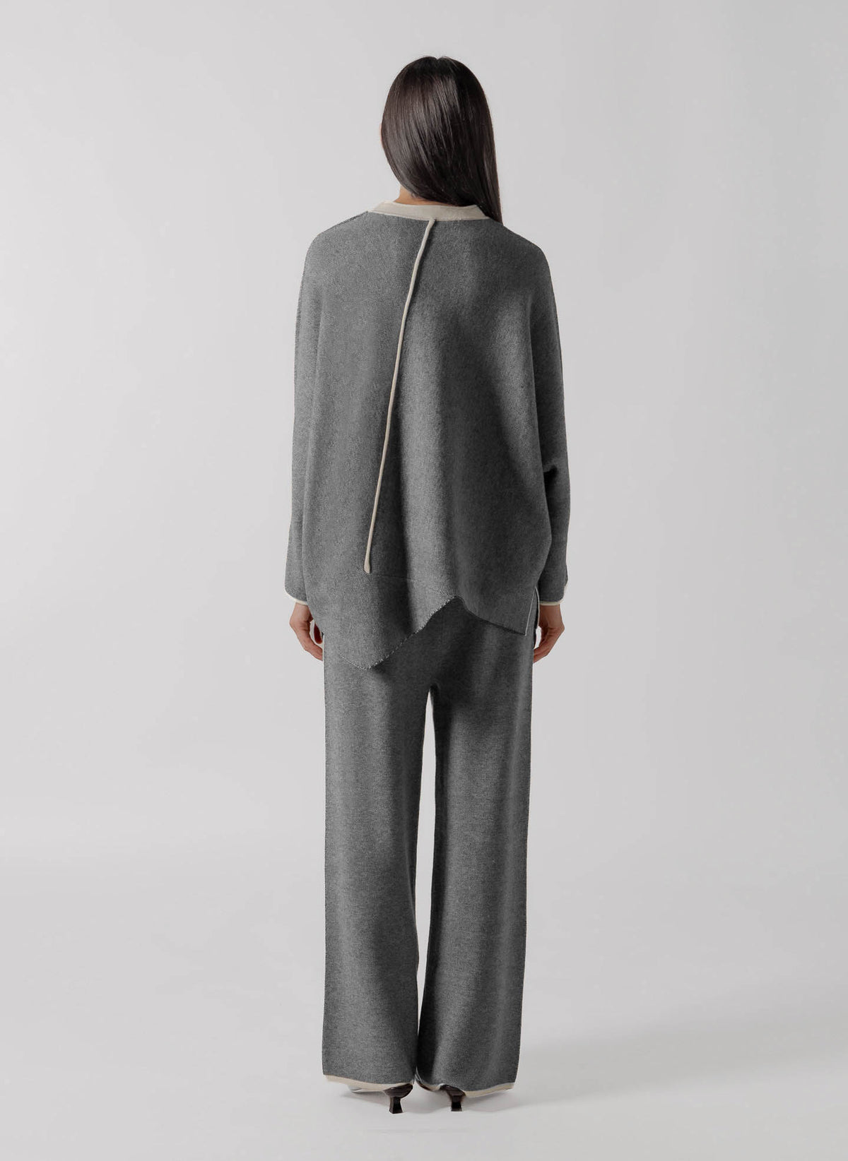 CONTRAST SEAM CASHMERE BLEND SET