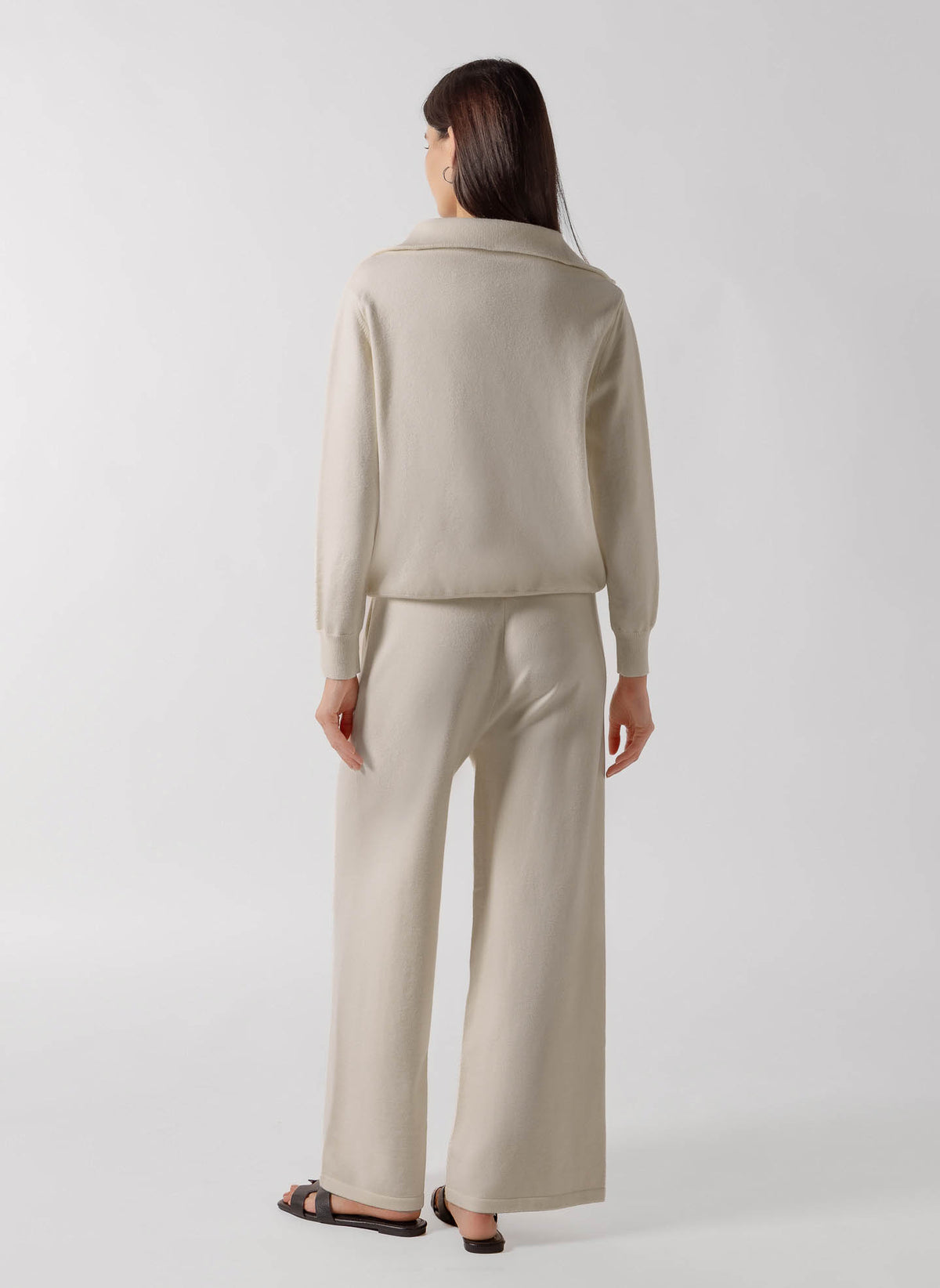 CASHMERE BLEND QUATER ZIP SET