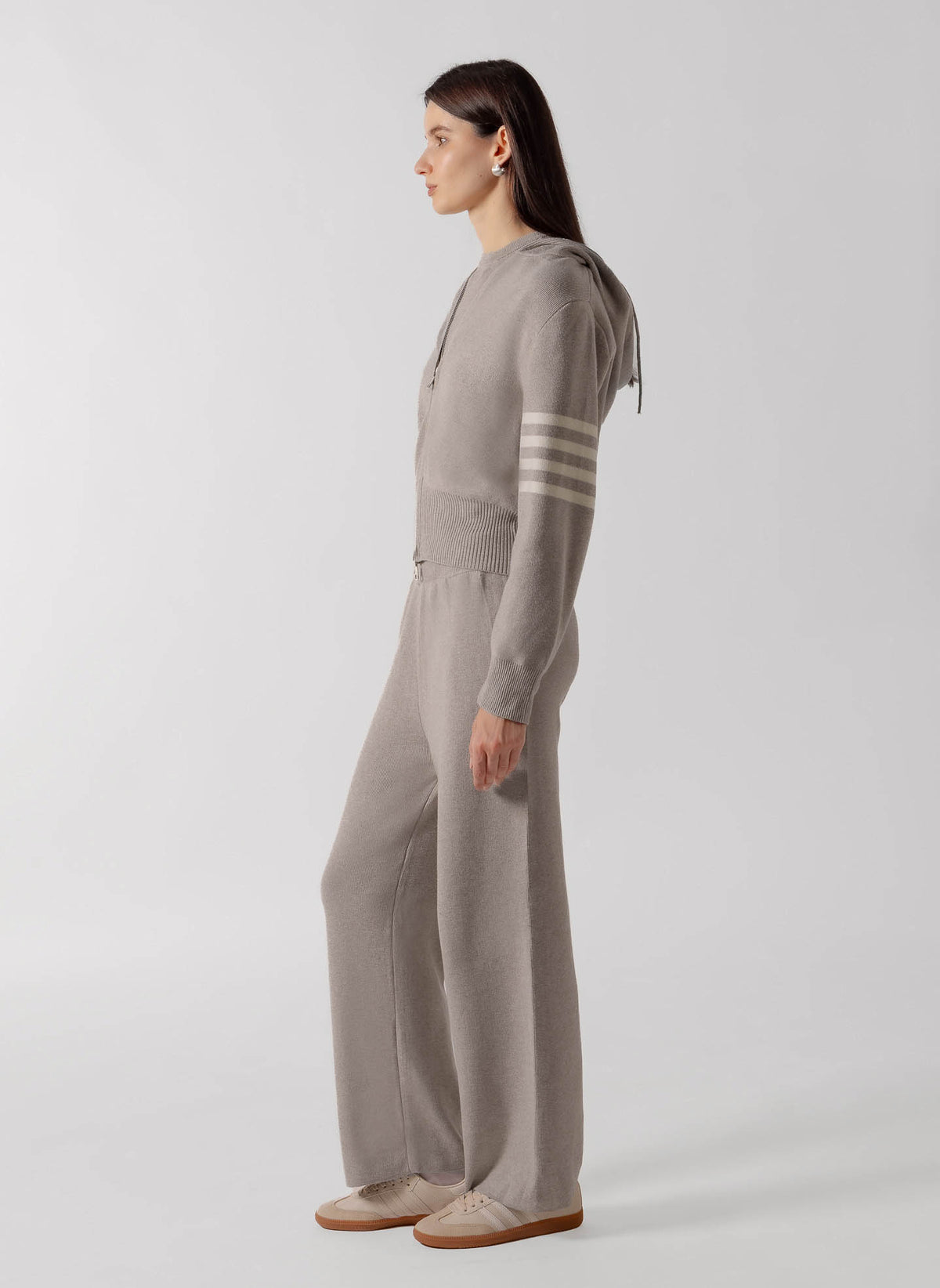 RIBBED ZIP-UP HOODIE SET