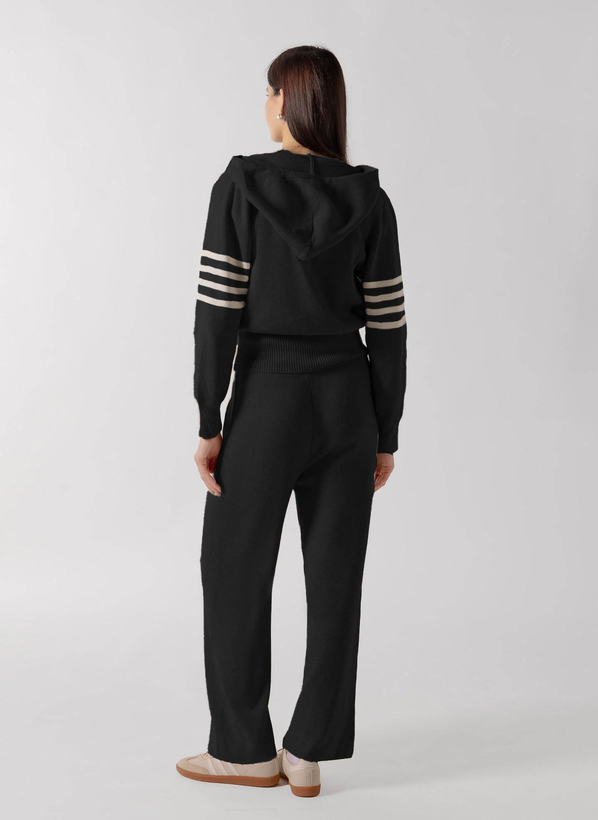 RIBBED ZIP-UP HOODIE SET
