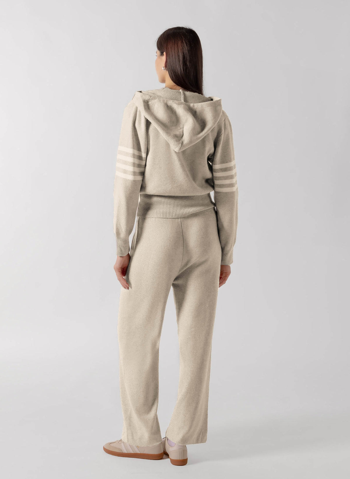RIBBED ZIP-UP HOODIE SET