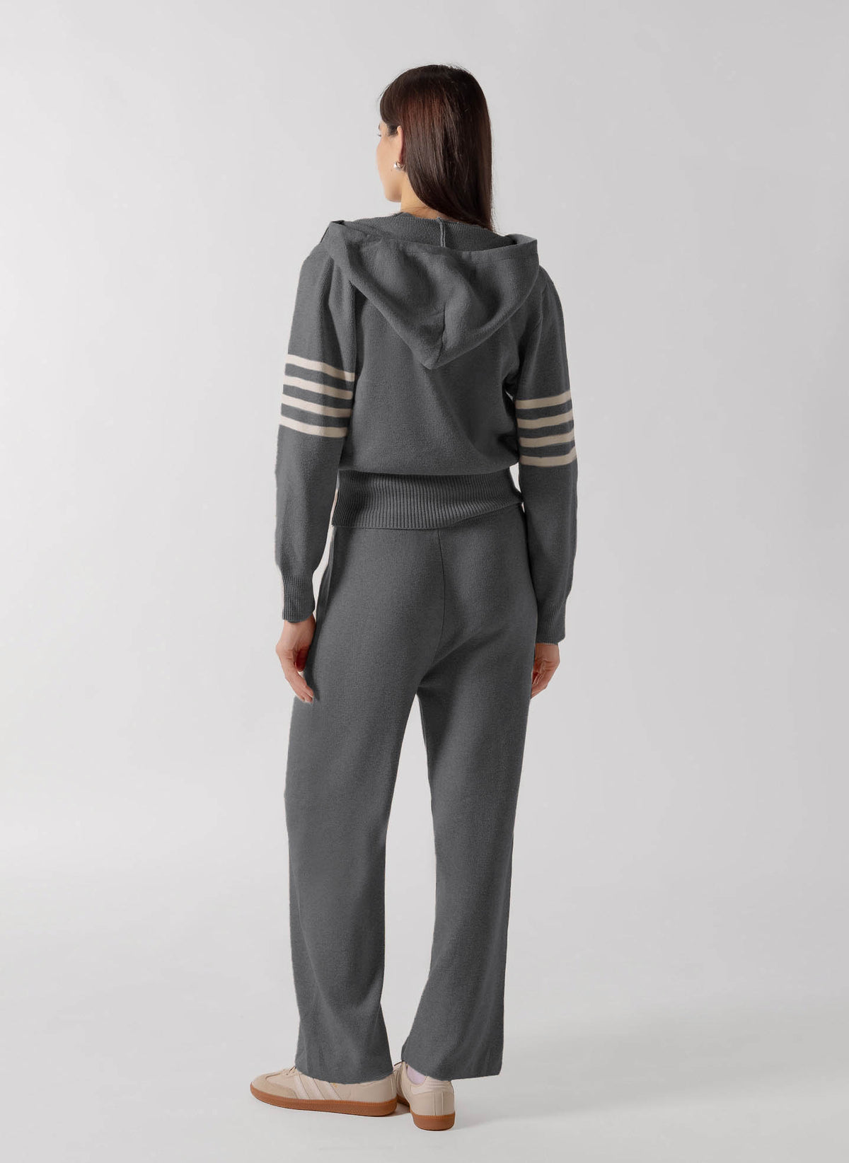 RIBBED ZIP-UP HOODIE SET