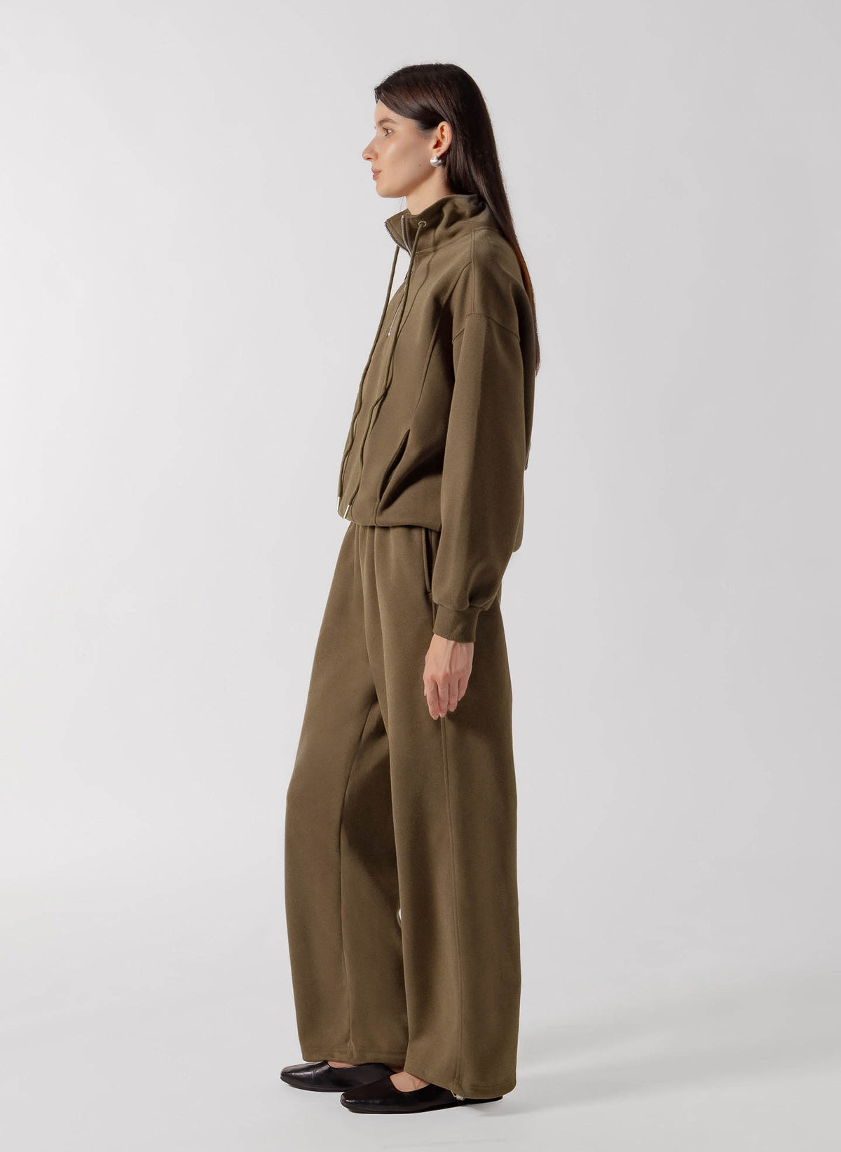 FUNNEL NECK QUATER ZIP SET