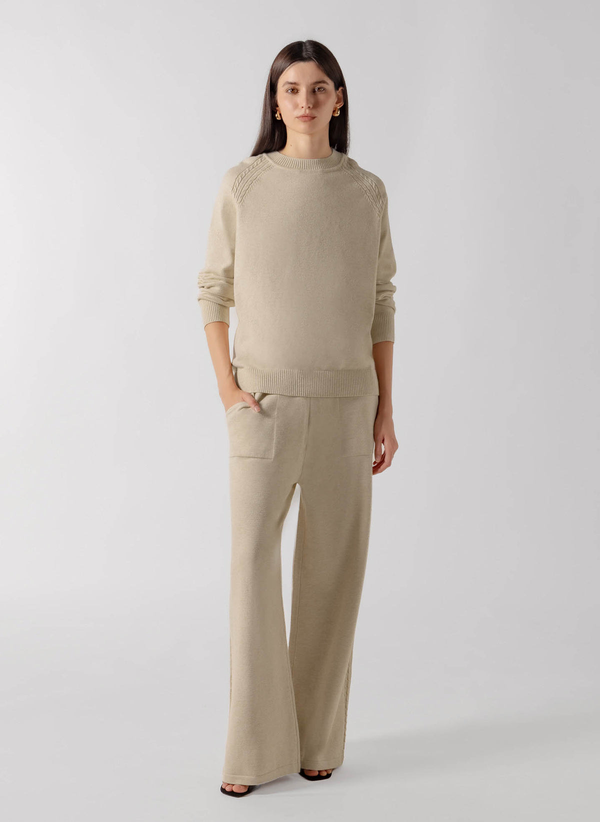 CABLE KNIT CASHMERE SWEATER SET