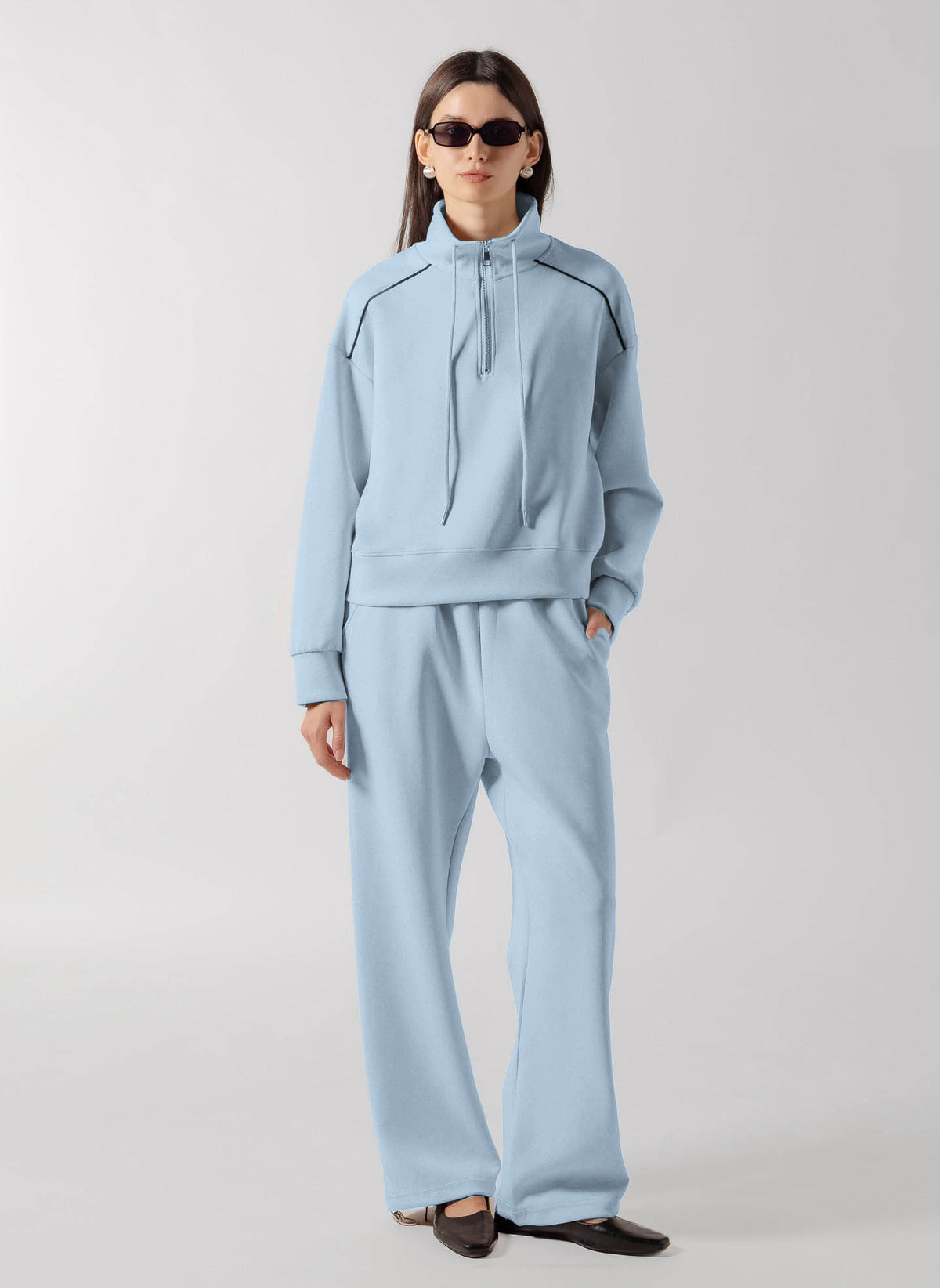 PIPED QUATER- ZIP SOFT SET