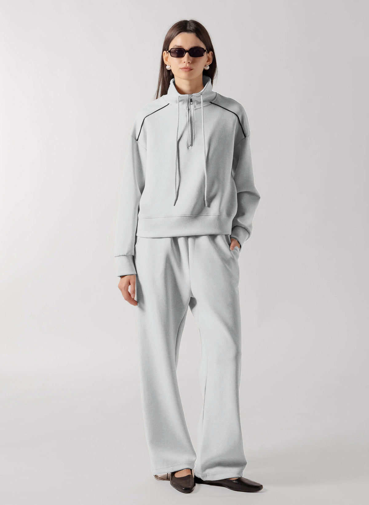 PIPED QUATER- ZIP SOFT SET