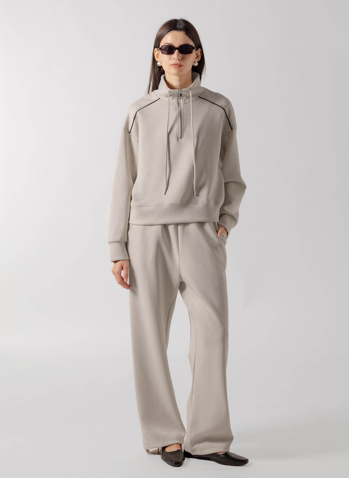 PIPED QUATER- ZIP SOFT SET